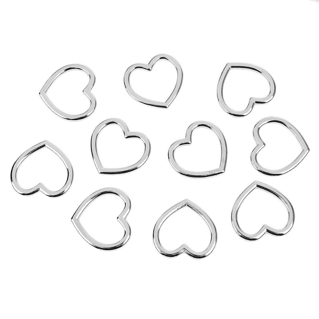 20pcs Generic Mental Buckle for Belt Handbag Strap Keeper Heart & O Shape