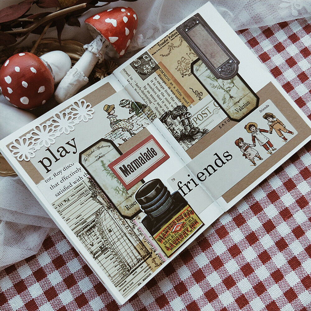 8pcsRetro Paper Pad Scrapbooking Single-sided Cardstock DIY Junk Journal Decor