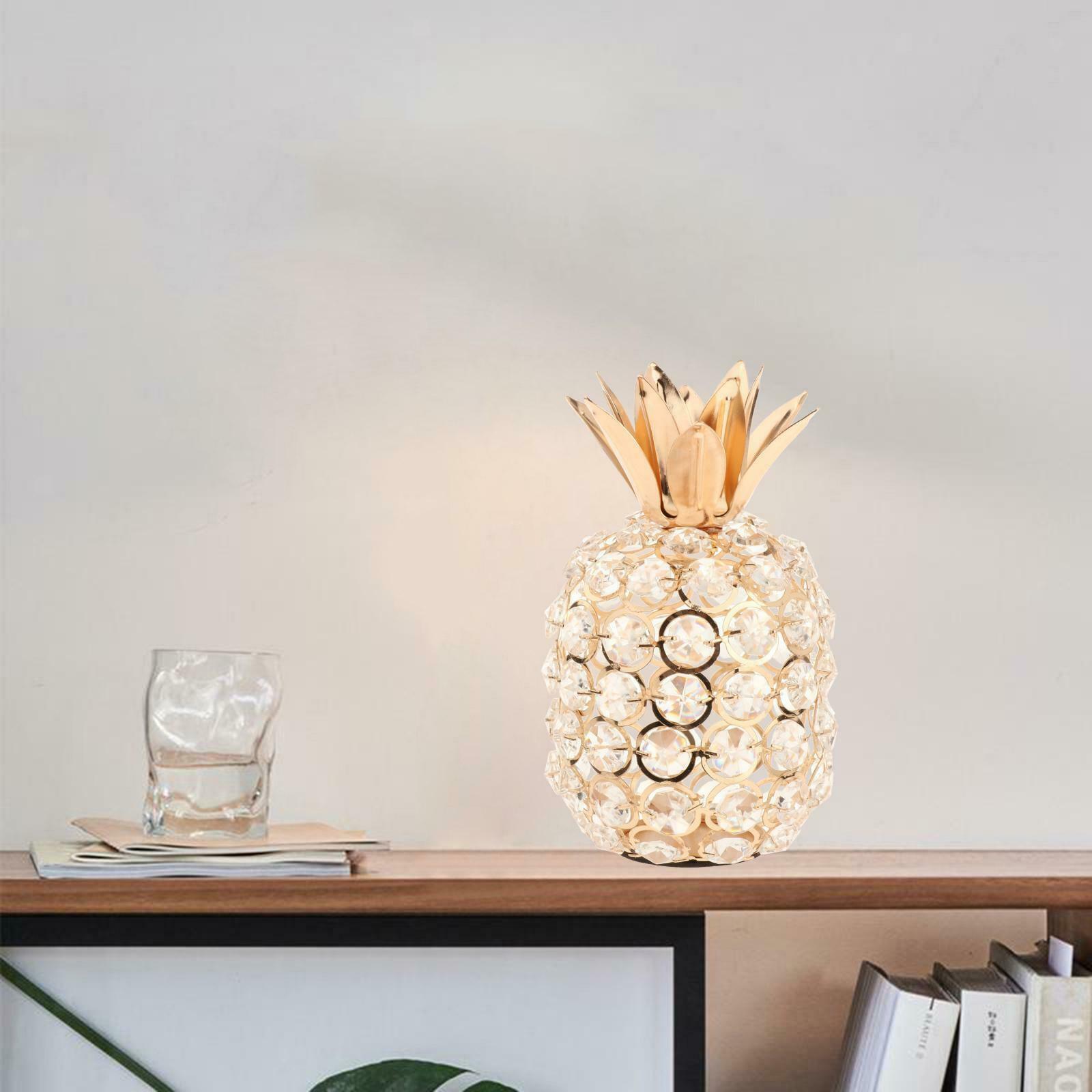 Shiny Crystal Studded Pineapple Fruit Ornament Art Tabletop Decor Crafts