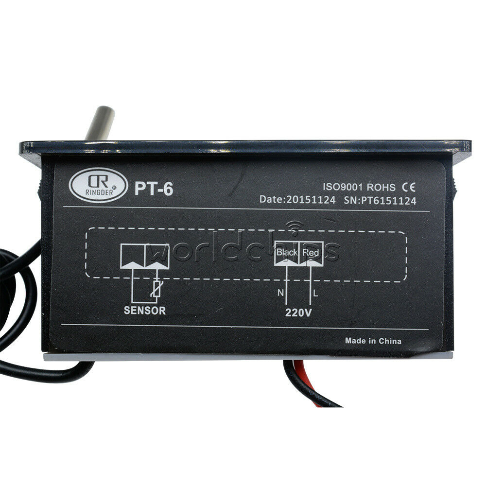 PT-6 220V Thermometer LED Digital Display -50â„ƒ~+110â„ƒ Temperature Meter Aquarium