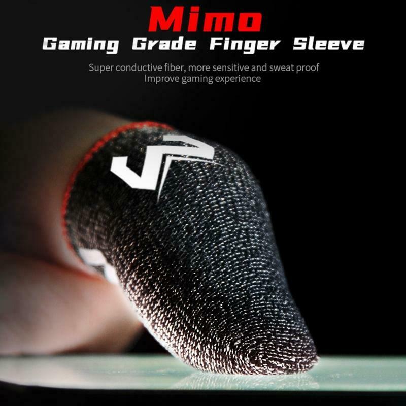 2 Pcs Phone Games Sweat-Proof Finger Gloves Thumbs Finger Cover Anti-slip Cot