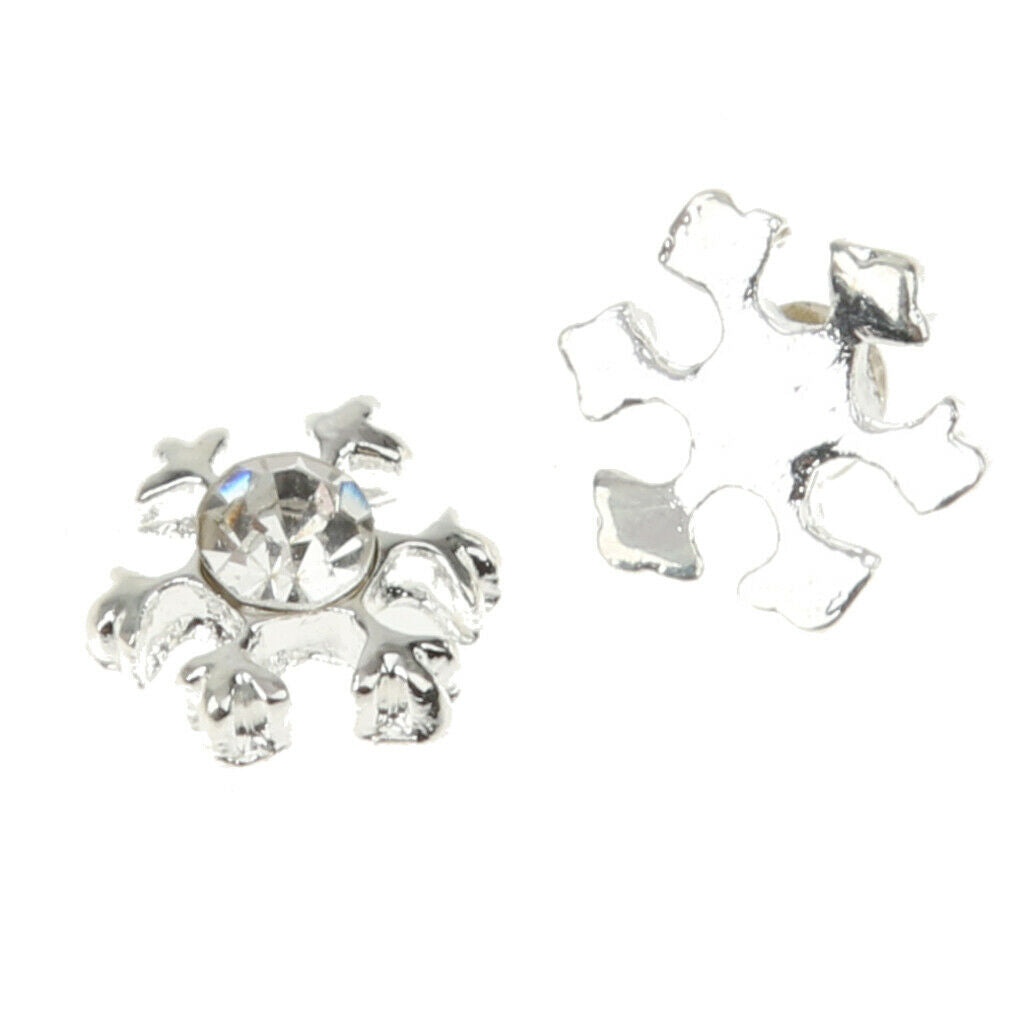 10 Nail Art Snowflake Alloy Rhinestones Peal Stricker Charms Jewelry Glitter