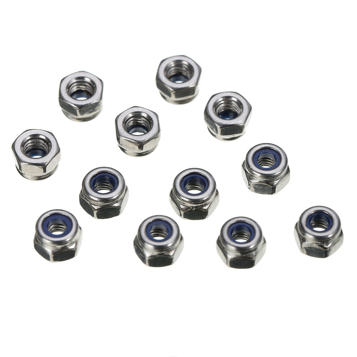 Stainless Steel Nylon Insert Hex Lock Nut - M3 100pcs