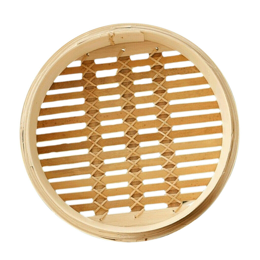 2PCS Chinese Handmade Bamboo Steamer Basket Classic Rice Meat Steamer 26cm