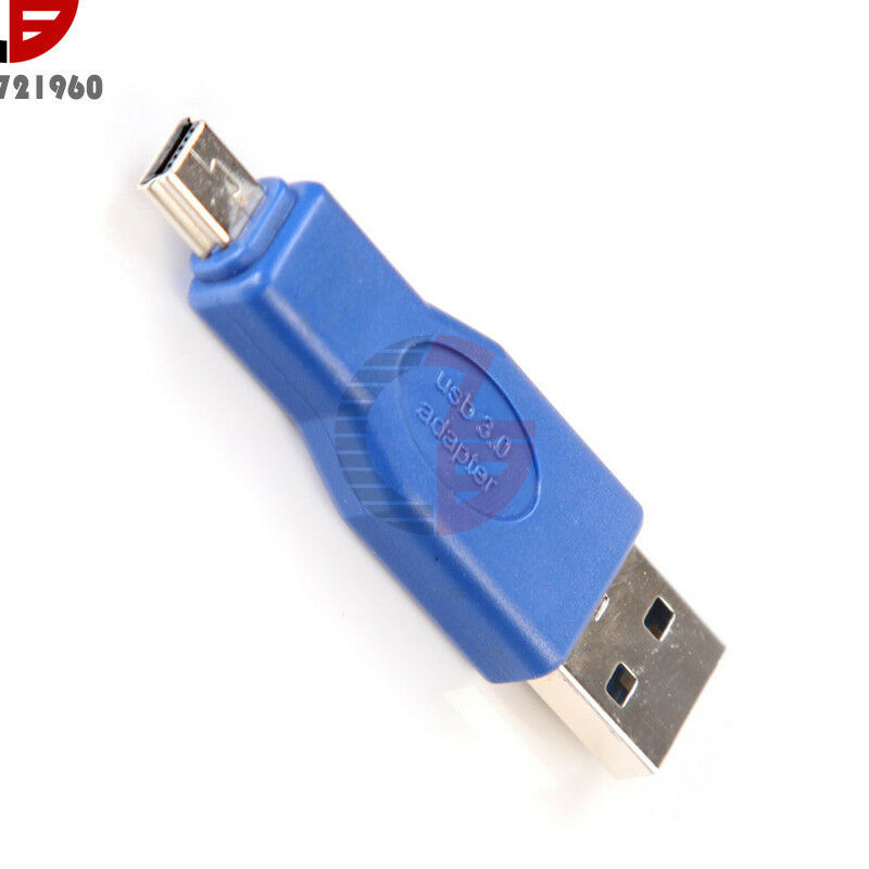 Blue USB 3.0 Male to Mini Male 10Pin M/M Data Cable Adapter Connector