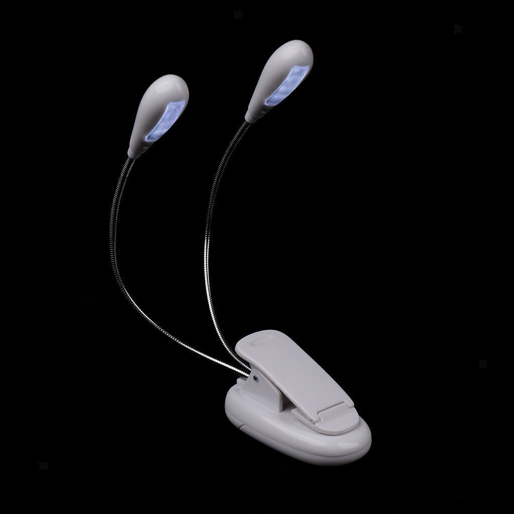 8 LED Music Stand Light Music Score Lamp Clip-on Reading Light White