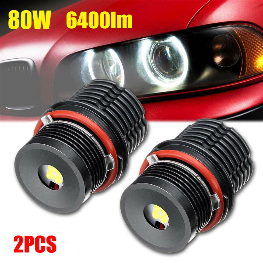 2Pcs LED Angel Eye Headlights Light Bulb For BMW 1/5/6/7 Series M5 M6 X3 X5 E64