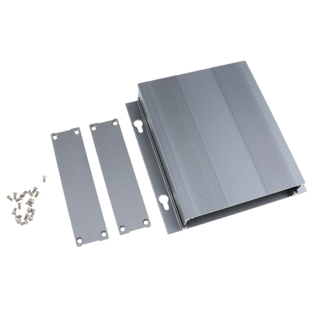 Gray Aluminum Enclosure PCB Cooler Flat Box Case DIY for Projector 130x131x27mm