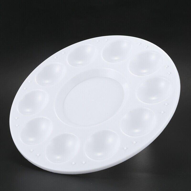 White 11-well Round Paint Palettes Artist Pallette J5D3D3