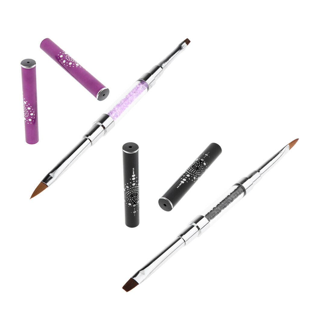 Dual Sides Nail Brush UV Gel Polish Drawing Liner Painting Pen Purple Shank