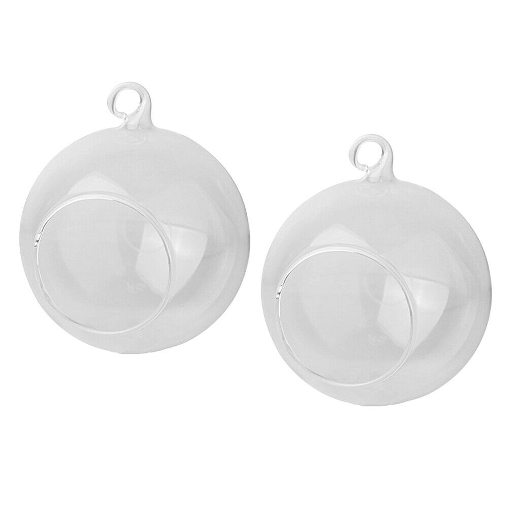 2x Hanging Glass Plant Flower Pot Terrarium Bottle Vase Tealight Holder for Home