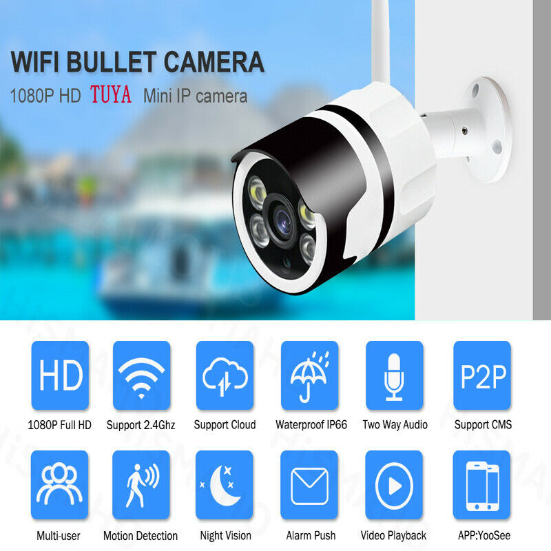 1080P Wireless IP Camera Wifi Security Outdoor Night Vision Surveillance Camera