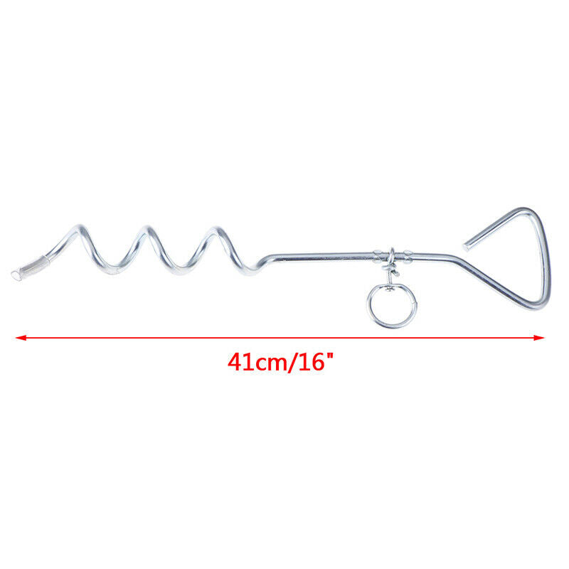 Spiral Anchor Cork Screw Dog Tie Out Stake Lead Chain Outdoor Camping FRBDAU SJ