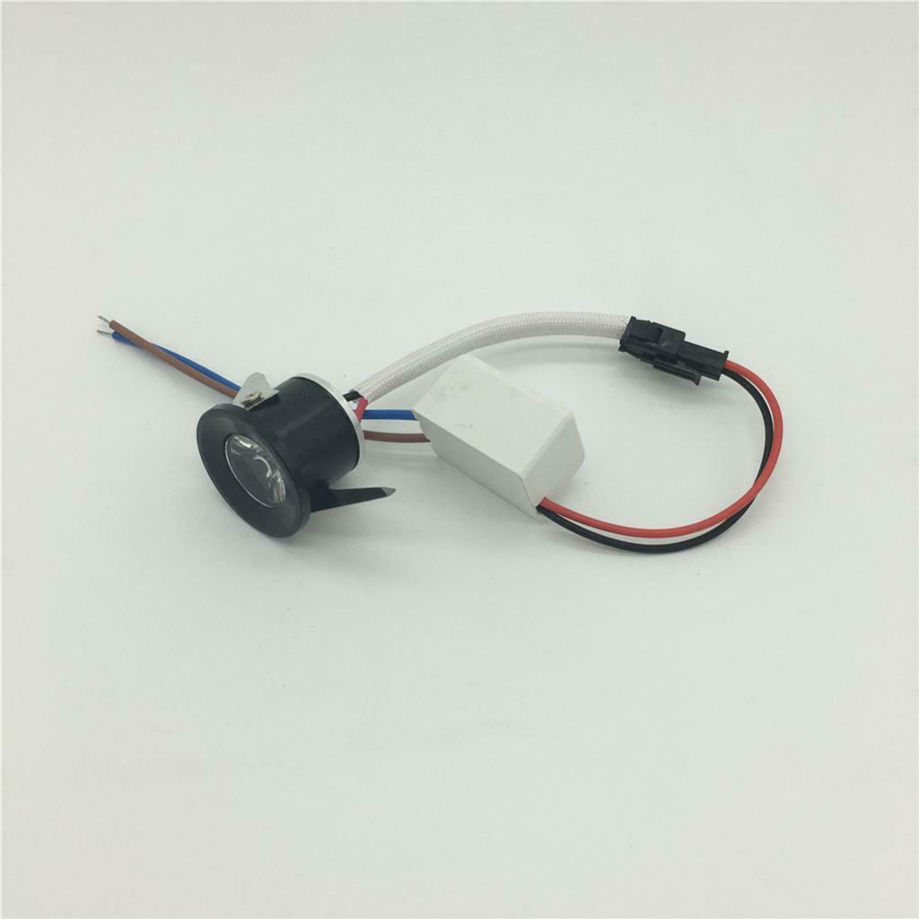 1W Mini LED Jewelry Light Cabinet Lamp Ceiling Spotlight 85-265V Black White