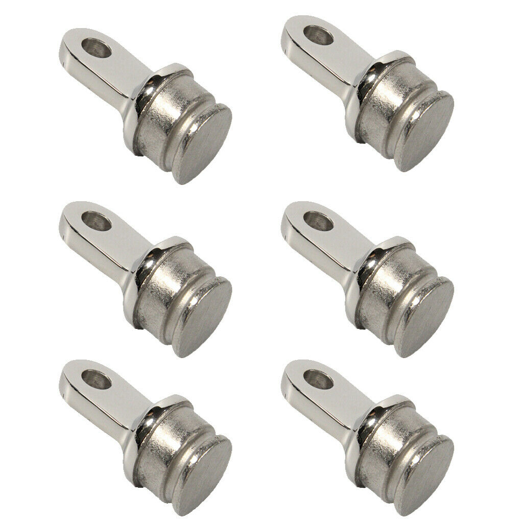 6 Pieces 316 Stainless-Steel 25mm 1'' Round Inside Eye End for Bimini Top