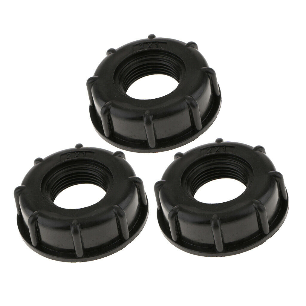 3PCS IBC Water Tote Tank Adapter Hose Cap for 60mm Thick Thread Outlet 1inch