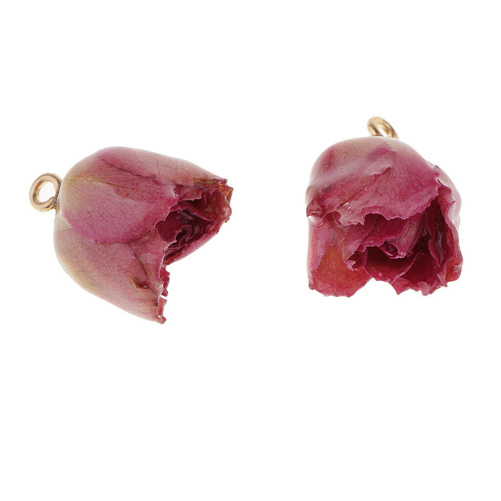 8Pcs   Real   Dried   Rose   Charms   Flower   Pendants   for   DIY   Jewelry