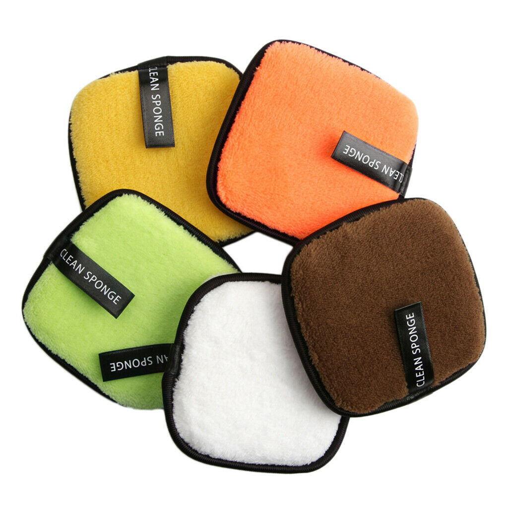5 Pcs Reusable Make Up Remover Pads Soft Facial Cleansing Cloths Washable