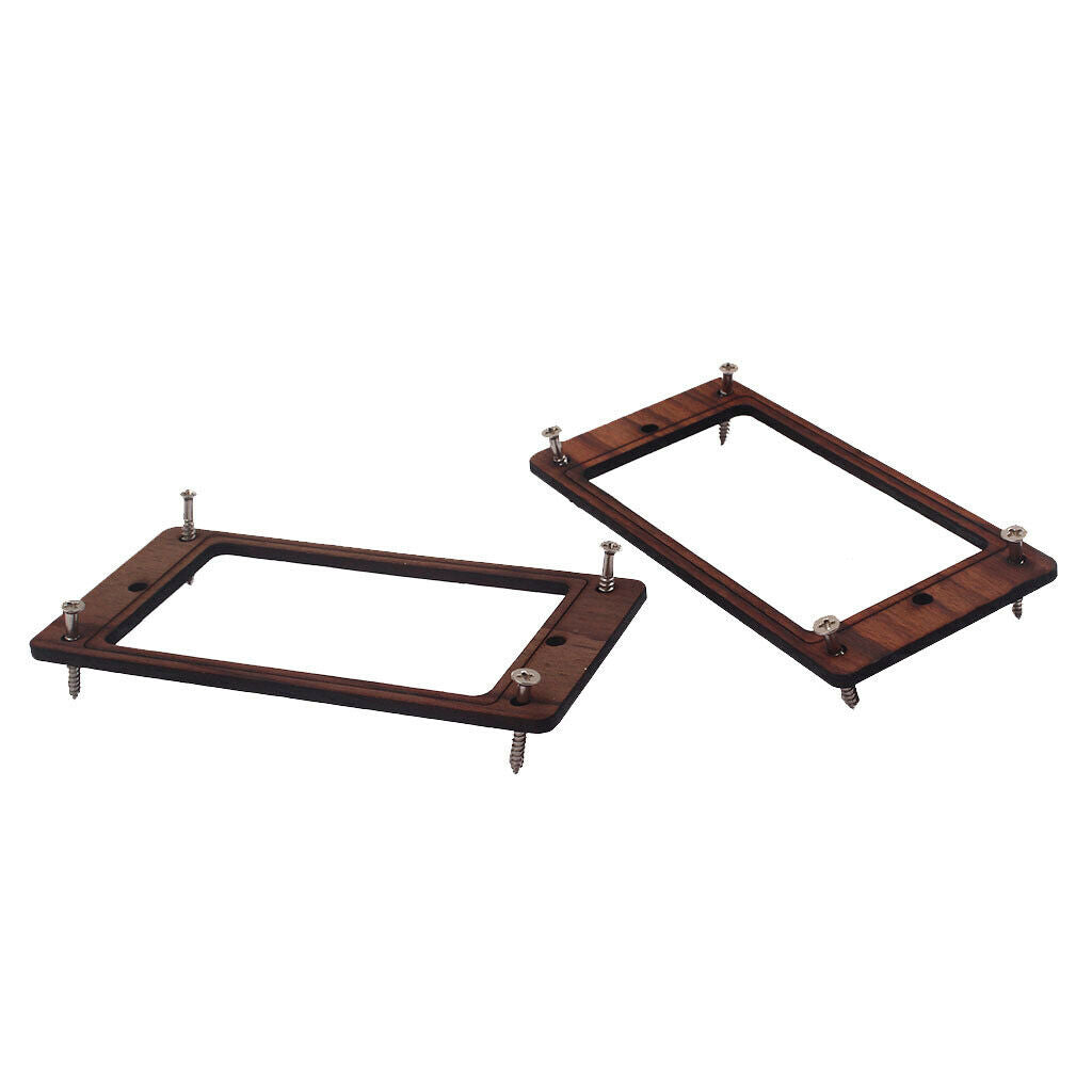 2x Rosewood Humbucker Pickup Mounting Ring Frame w/ Screws for Guitar Parts