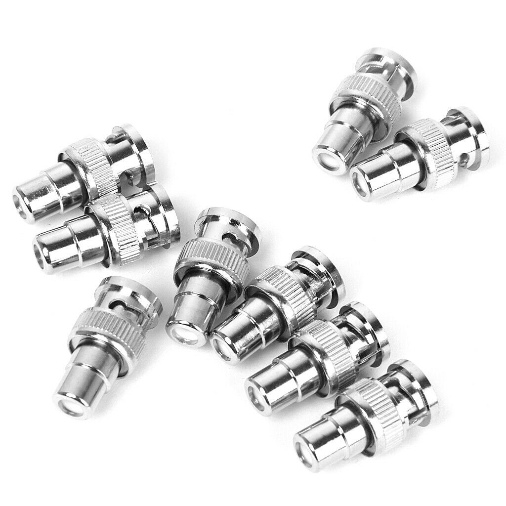 10Pcs BNC Male to RCA Female   Connector for CCTV camera