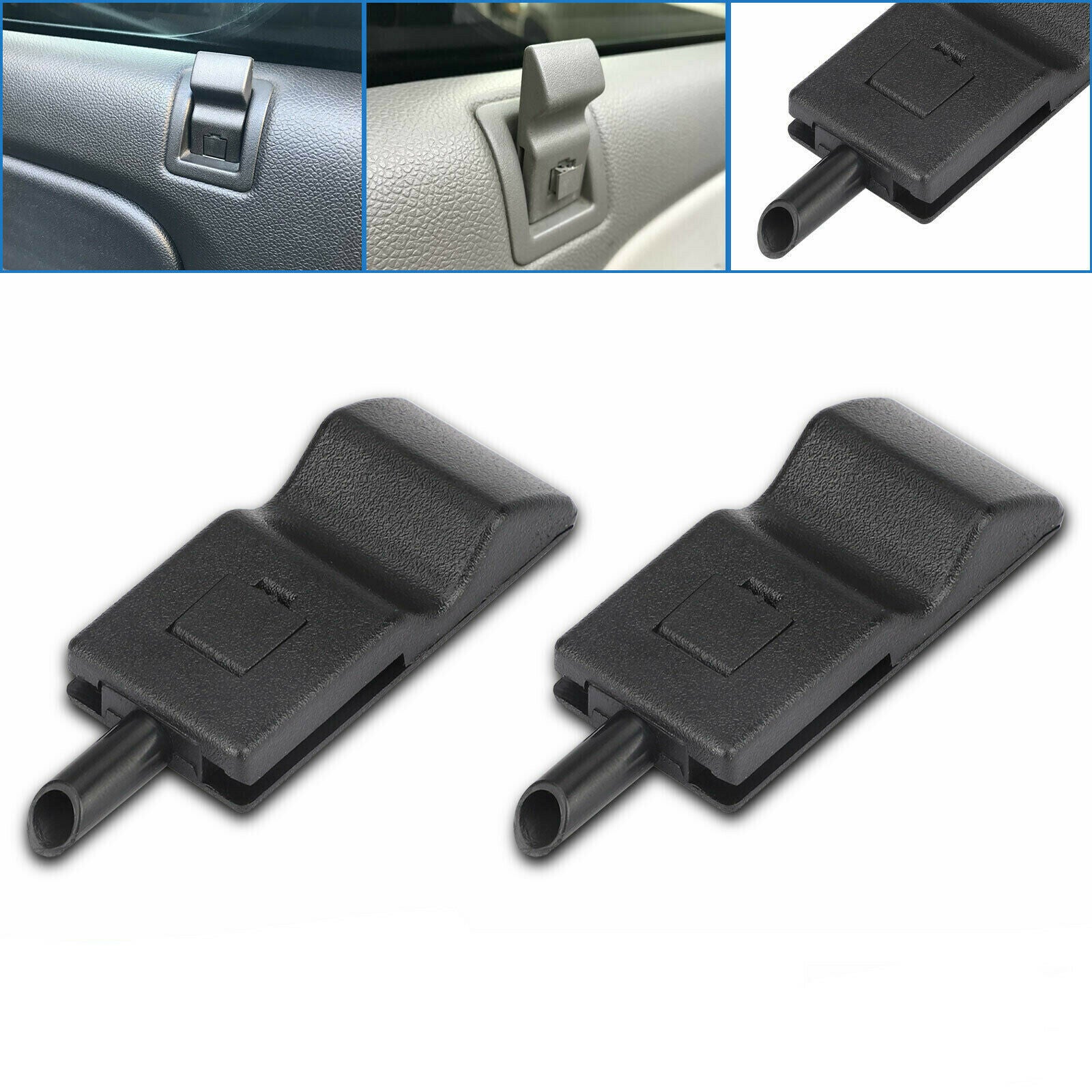 2pcs Door Lock Knobs Front/Rear Ebony For Chevy/GMC Silverado/Sierra 2007-2013