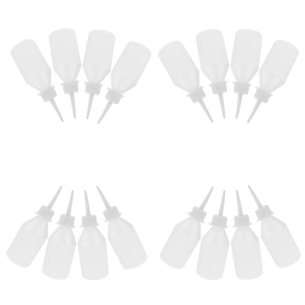 16 x 100ml Glue Oil Applicator Bottle Clear Squeezable Bottles for Quilling