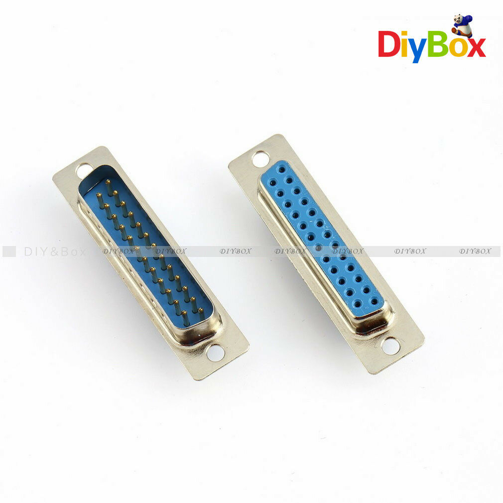1Pair 25Pin D-SUB DB25 Pin Female Male Solder Type Welding Connect Connector