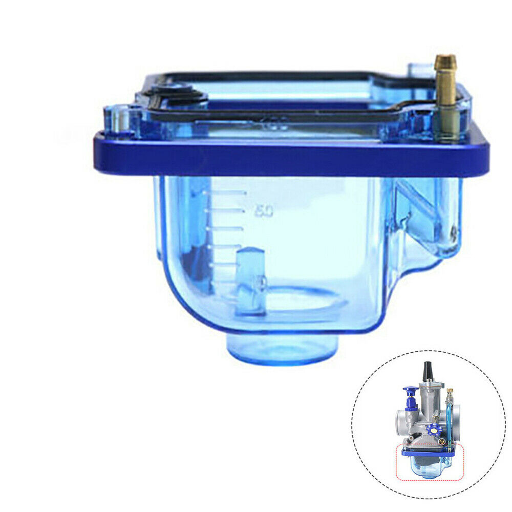 Transparent Carburetor Bottom Float Bowl Blue Plastic Shell For PWK I II III