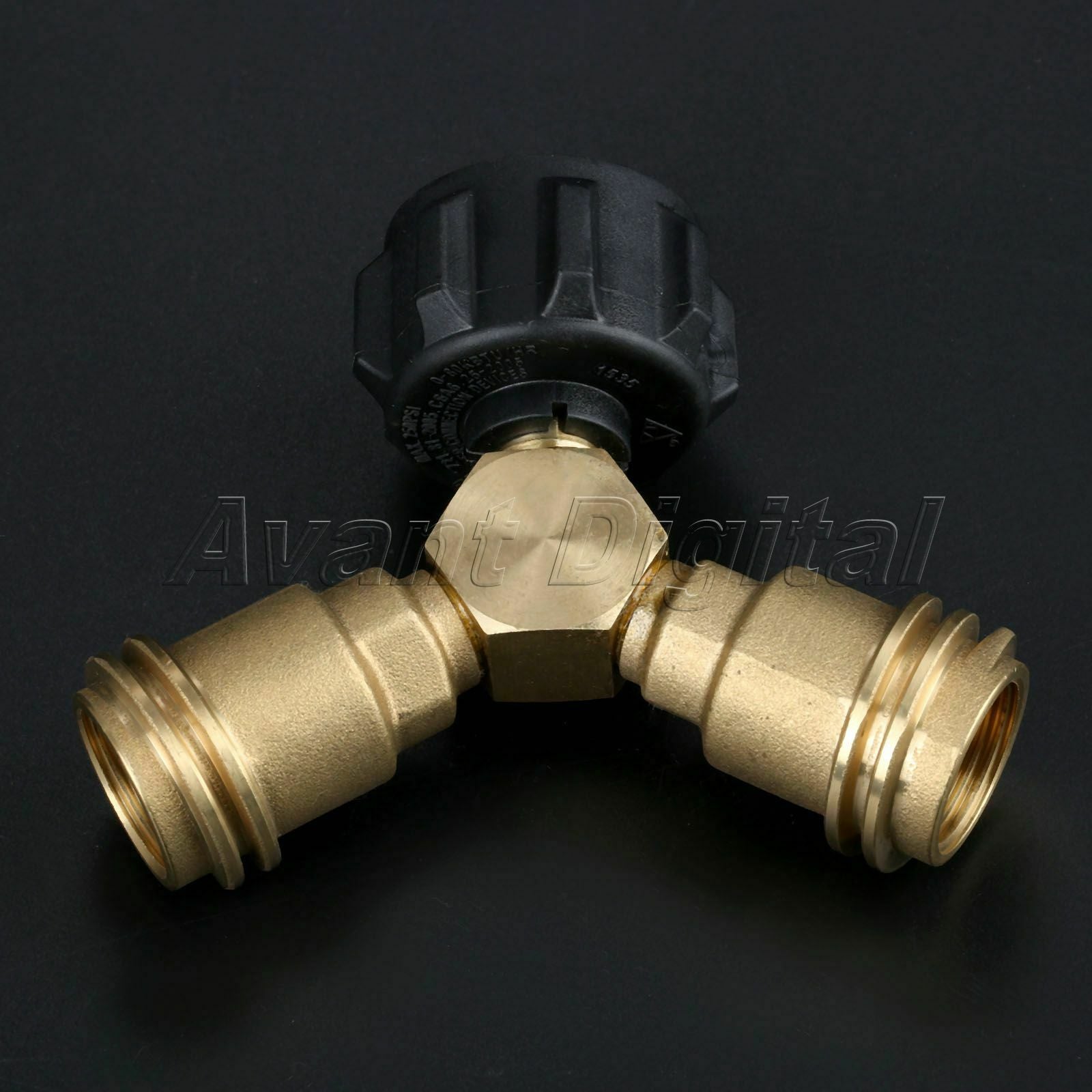 QCC1/POL Propane Y-Splitter Tee Adapter Connector Valve For Outdoor BBQ Cylinder