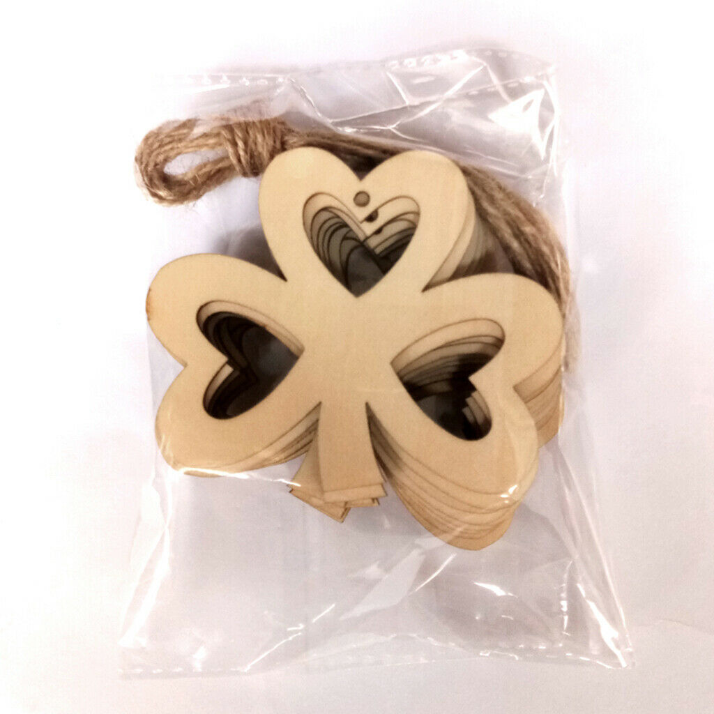 20Pack Cutout Wood   Slice Hanging Pendant Home Xmas Tree Craft Decorations