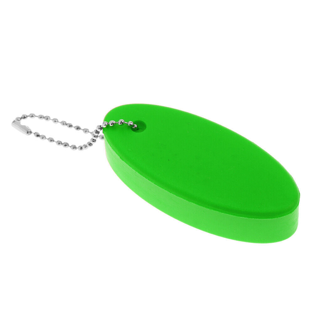 2X Water Sports Foam Floating Oval Keychain Keyring Water Key Float Buoy Green