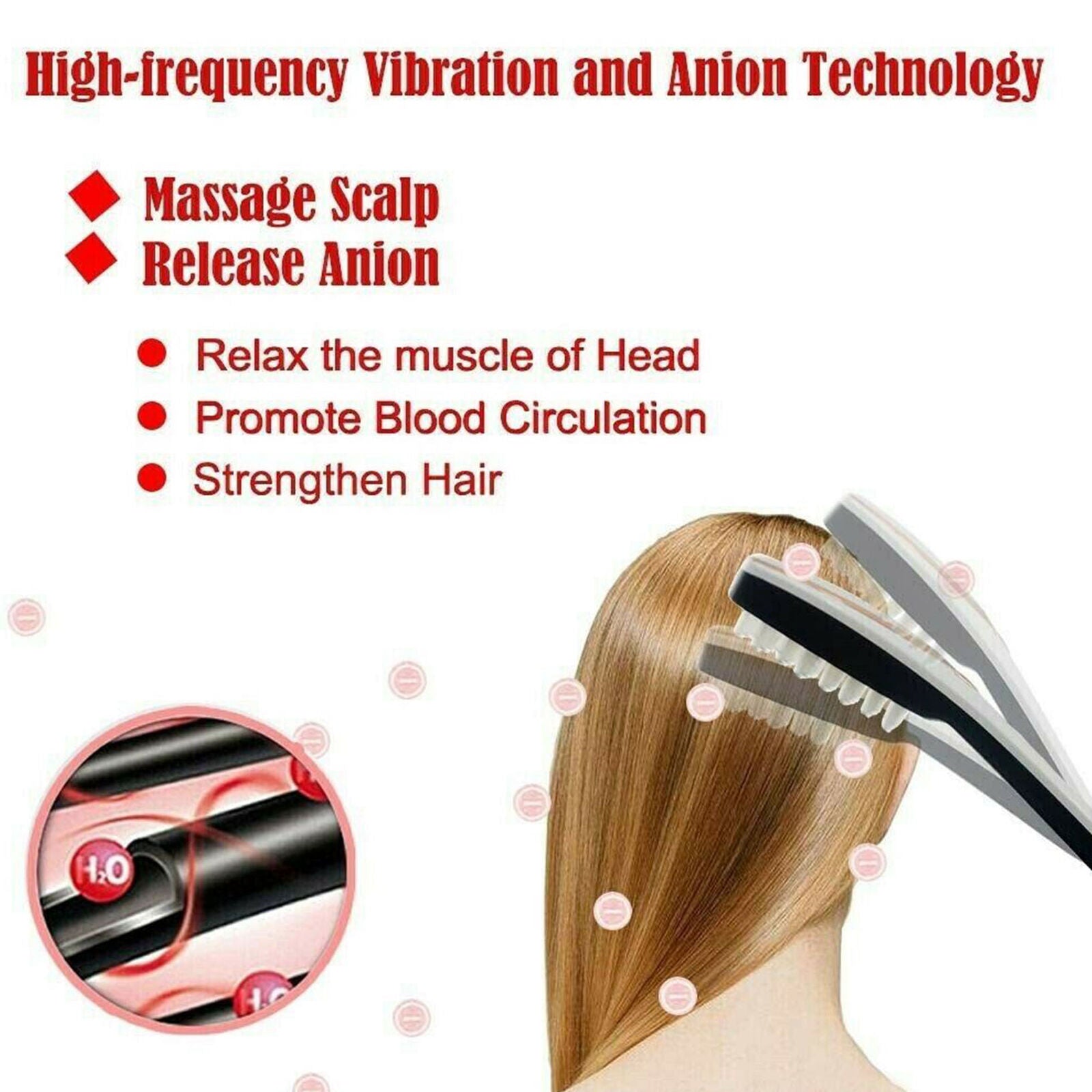 3 in1 Electric Phototherapy Massager Comb Head Scalp Vibration Relax Hair Brush