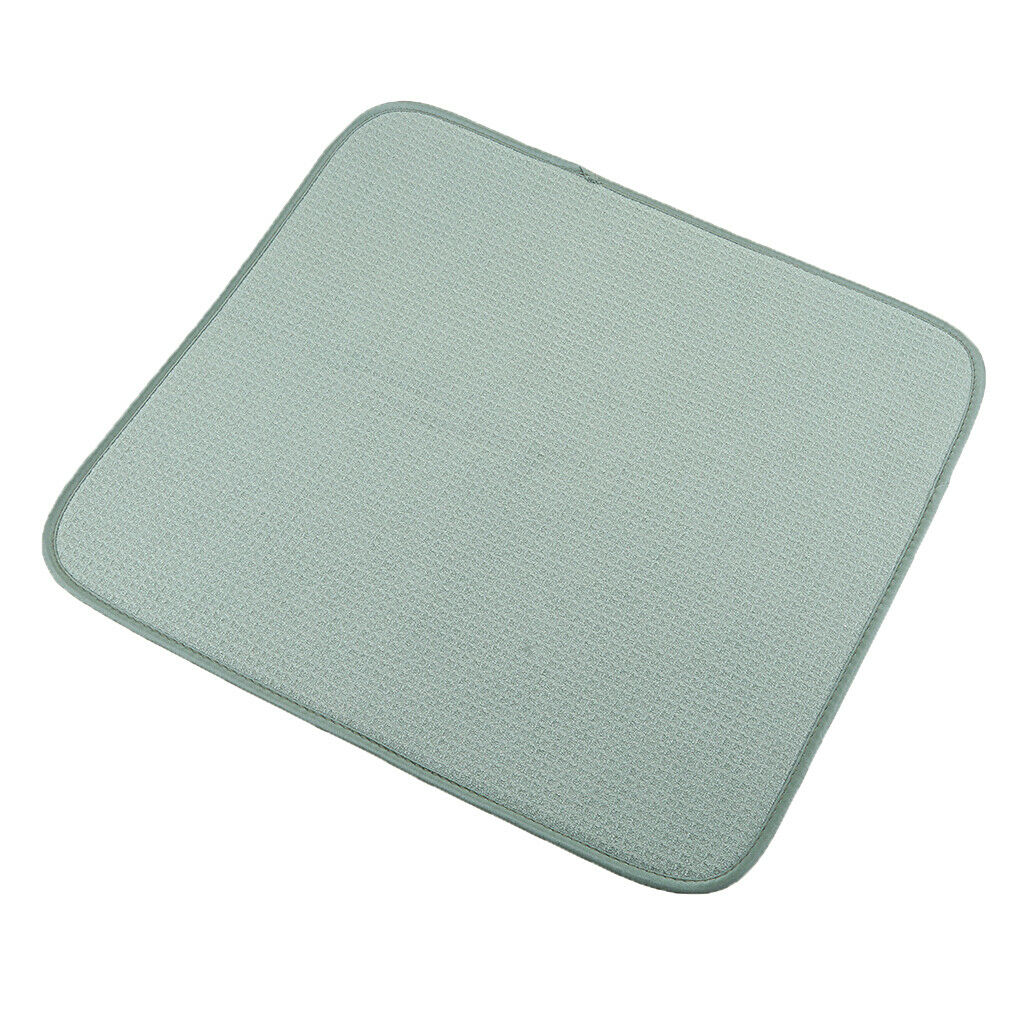 2Pcs/Set Microfibre Drying Mat Sink Drying Pads For Absorbent 16x18'' Green