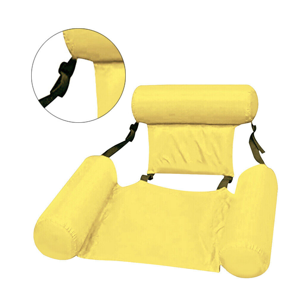 Summer Inflatable Floating Water Hammock Pool Lounge Bed Swimming Chair Yellow
