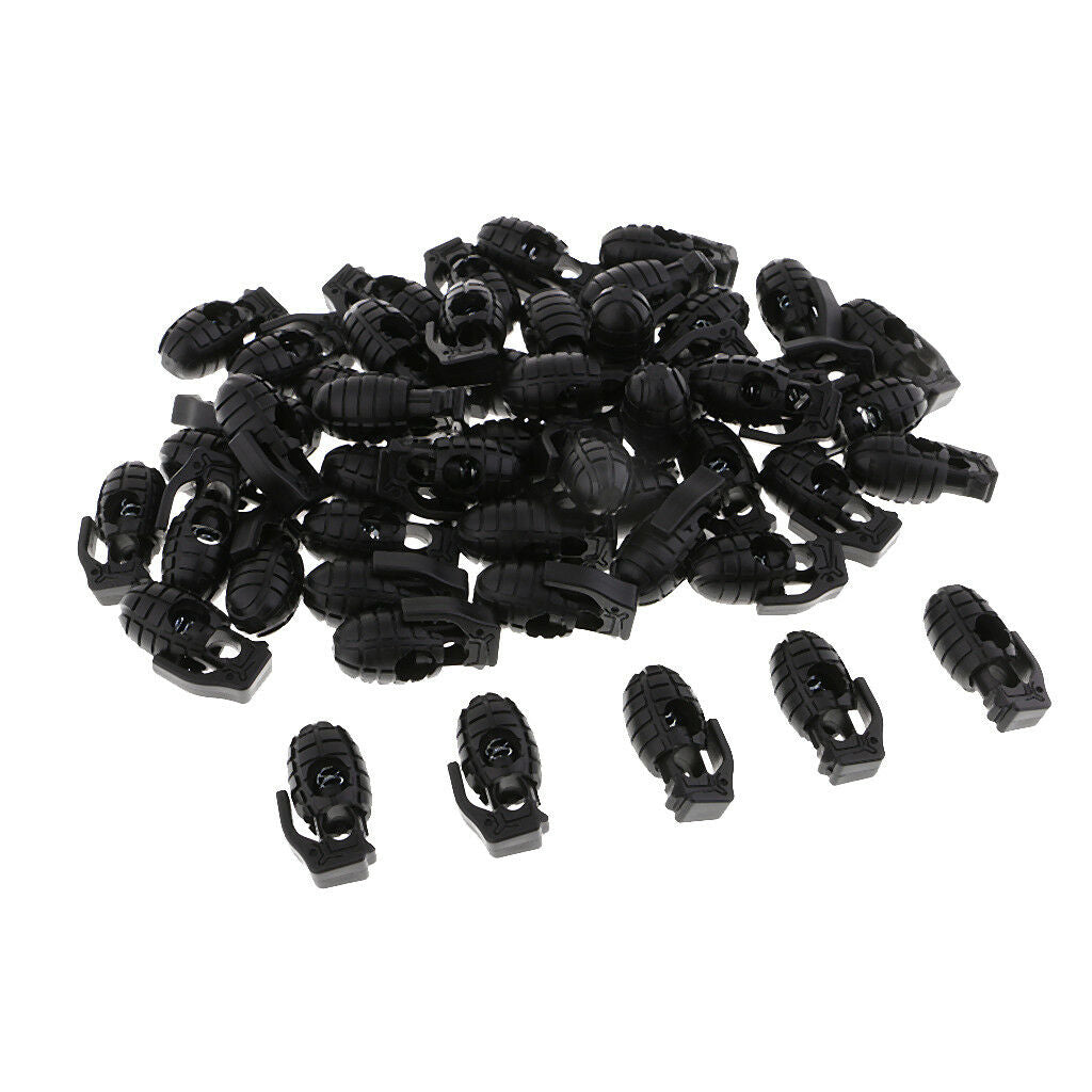 50pcs   Drawstring Buttons Cord Lock Rope Stopper Spring Toggle Buckle