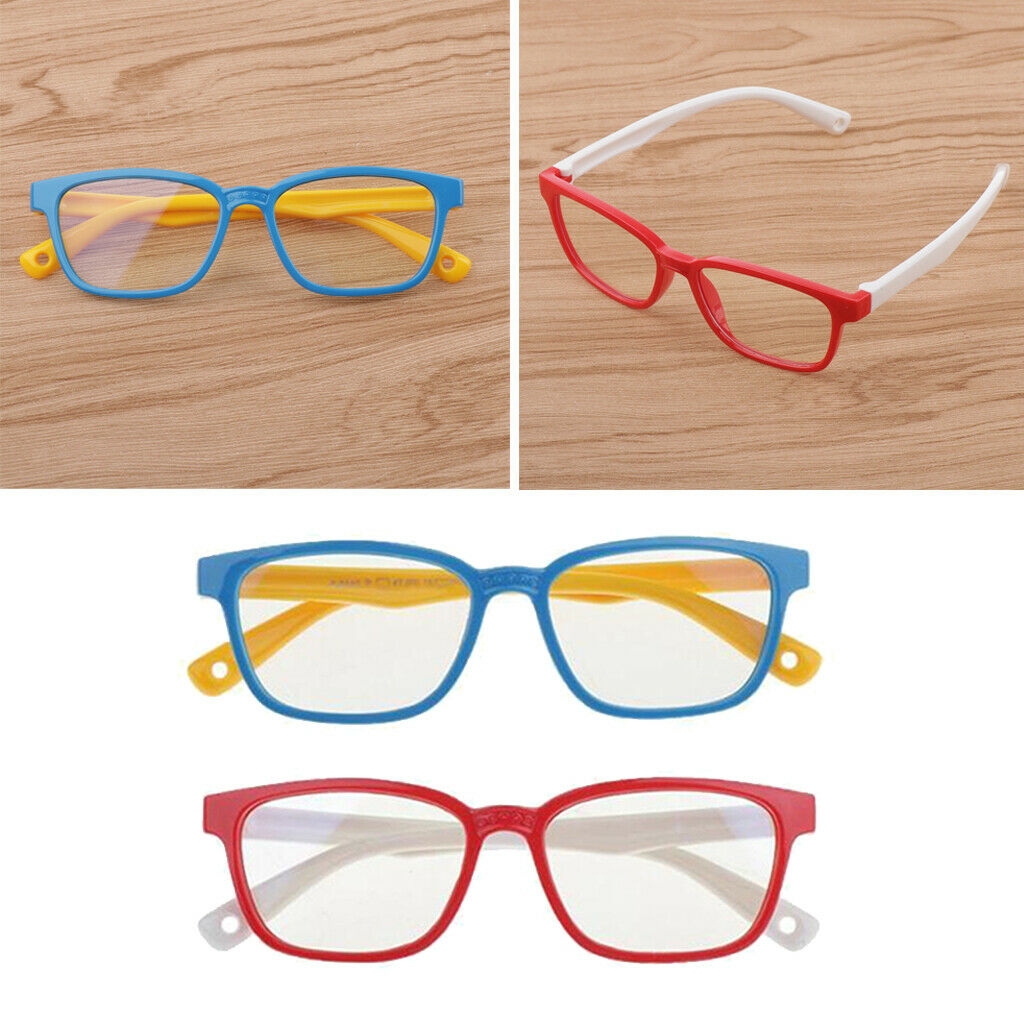 2x Kids Stylish Eye Glasses Anti Eyestrain Filter Glasses Flexible Eyewear
