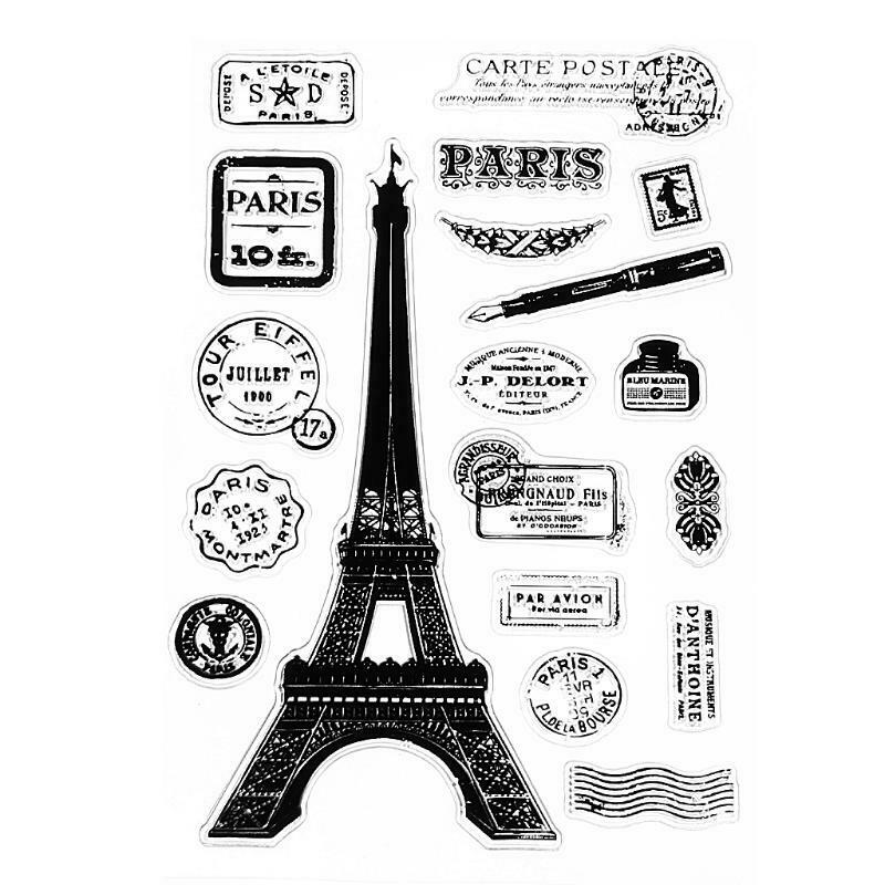 Paris Tower Transparent Silicone Clear Rubber Stamp Cling Diary DIY Scrapbooking
