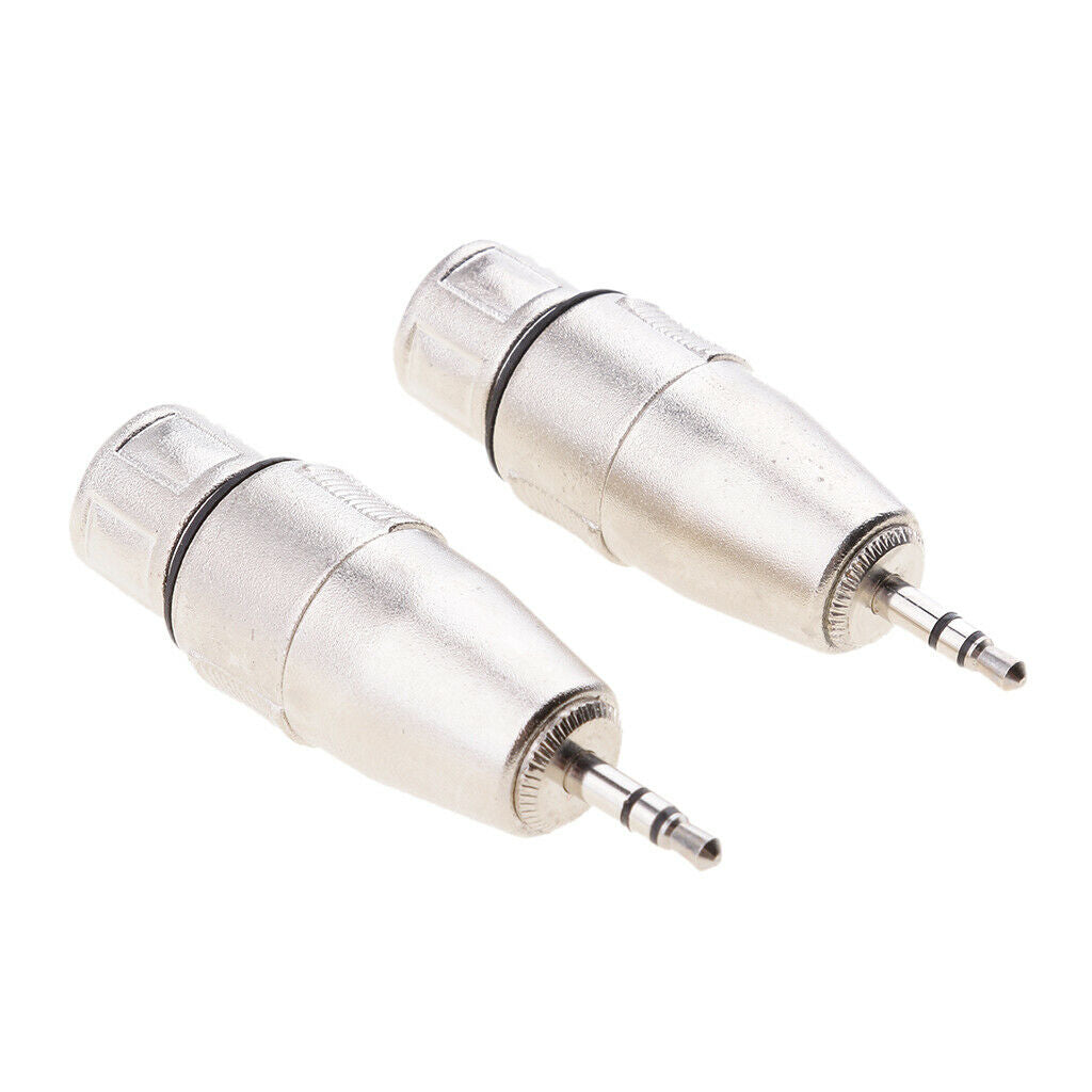 2 Pieces 3.5mm Mini Male TRS to XLR 3 Pin Male Microphone MIC Audio Adapter and
