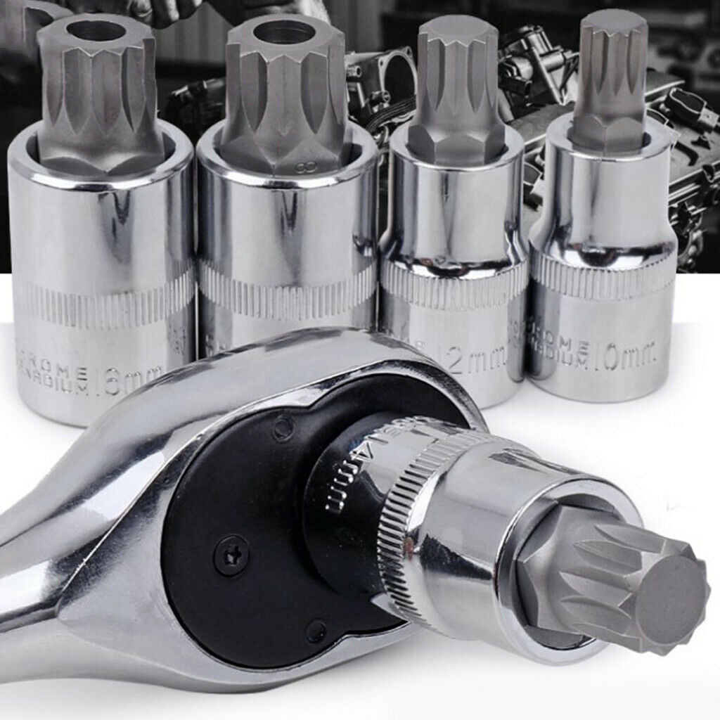 5 pcs 1/2" Socket Adapter 55mm Length Drill Bits Accs Set CHROME VANADIUM