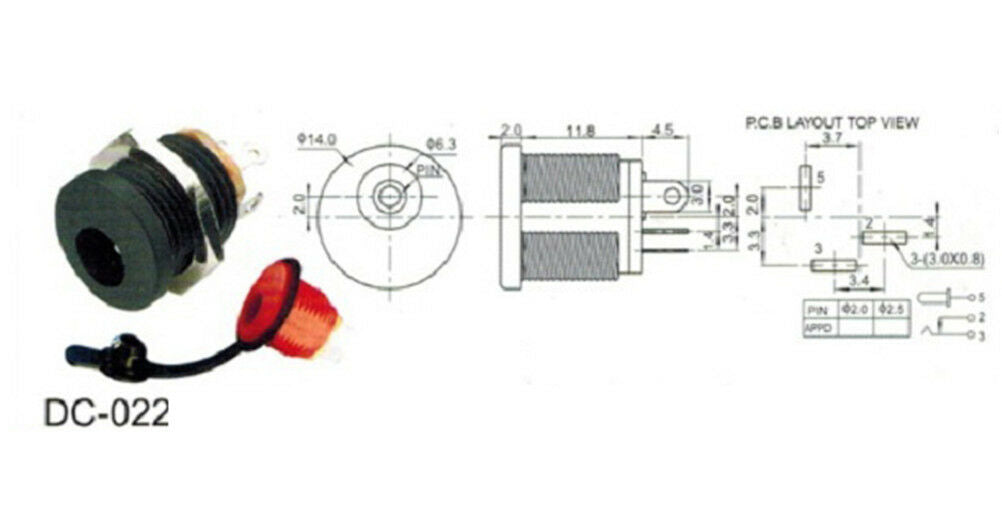 10 set 12V 3A DC Power Male Plug Female Socket Waterproof Jack Nut Panel MouY1