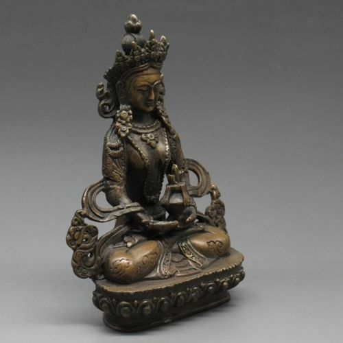 Chinese Tibet Tibetan Buddhism Bodhisattva Vajrasattva Buddha Bronze Statue
