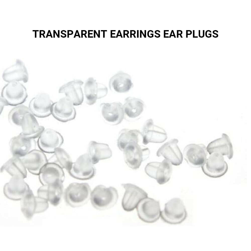 100pcs Earring Backs Set Transparent Plastic 4mm Locking Earring Backs Ear LIN