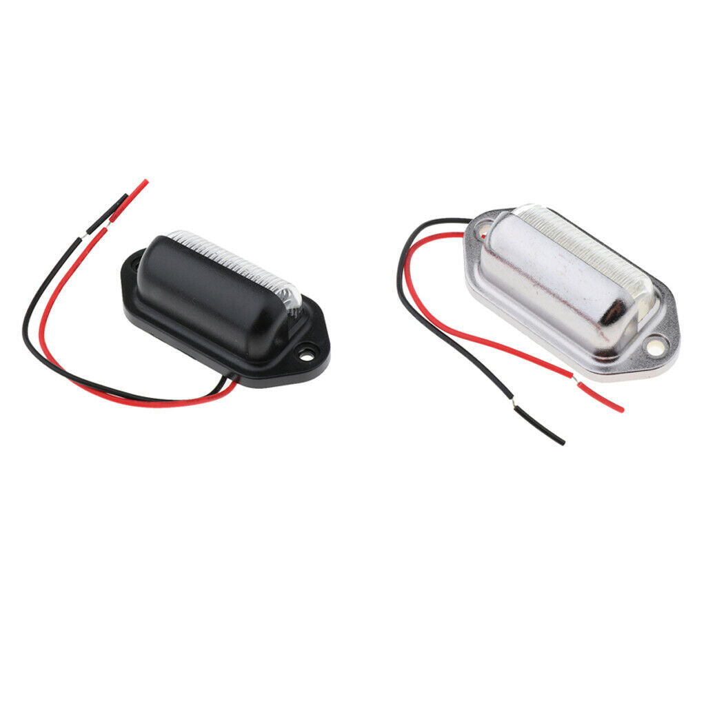 12V Truck Trailer 6SMD LED License Plate Light Door Light Pedal Light Black