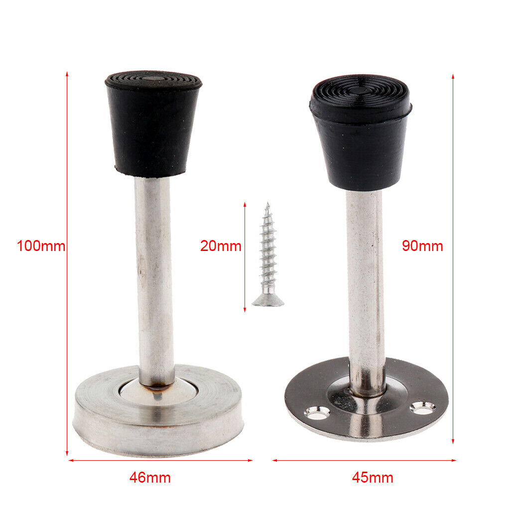 Stainless Steel Door Stop Door Holder Catcher Wall Protector ##2 - 90x45mm