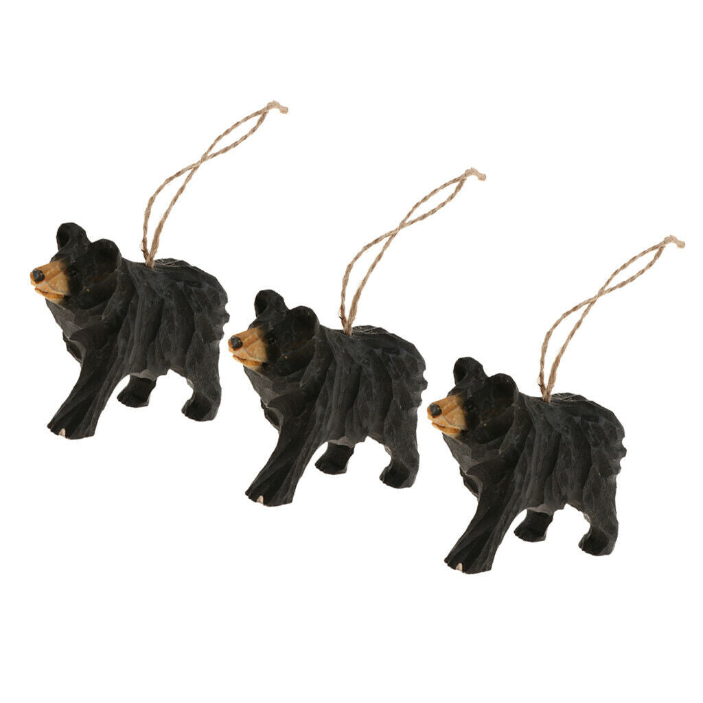 3pcs DIY Pendant Wood Bead Ornaments Necklace Charm Decor