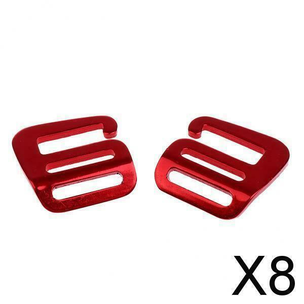 8X of 2 Webbing Strap Buckles G Hook Outdoor Carabiners Fasten Belt Clips Red