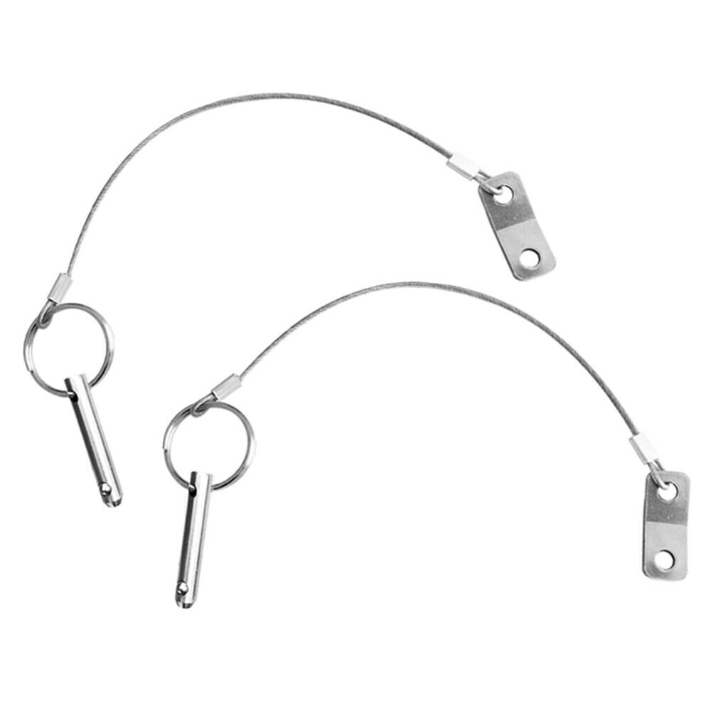 Quick release pin, stainless steel with lanyard, pin