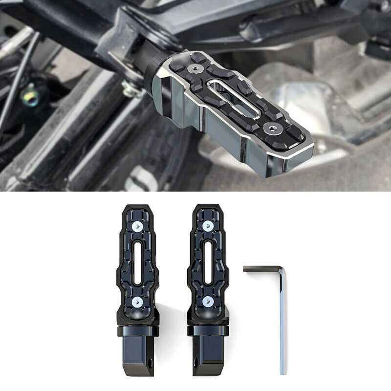 2PCS Aluminum Rear Motorcycle Motorbike Anti-Skid Widened Foot Rest Pedal Solid