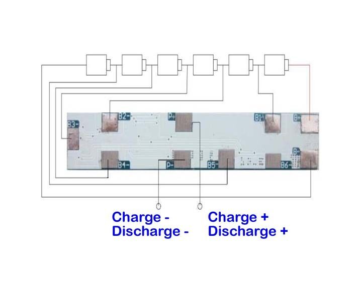 Protection Circuit Module PCM 10A to 6S 21.6 22.2V Li-ion Li-Po battery 6S10W002