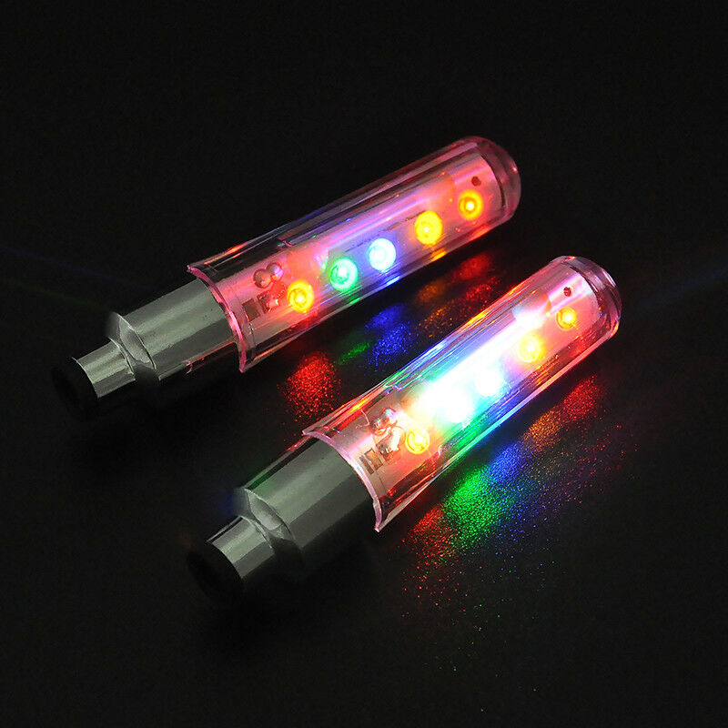2x 5 LED Flash Light Bicycle Motorcycle Car Bike Tyre Tire Wheel Valve Lamp Tool